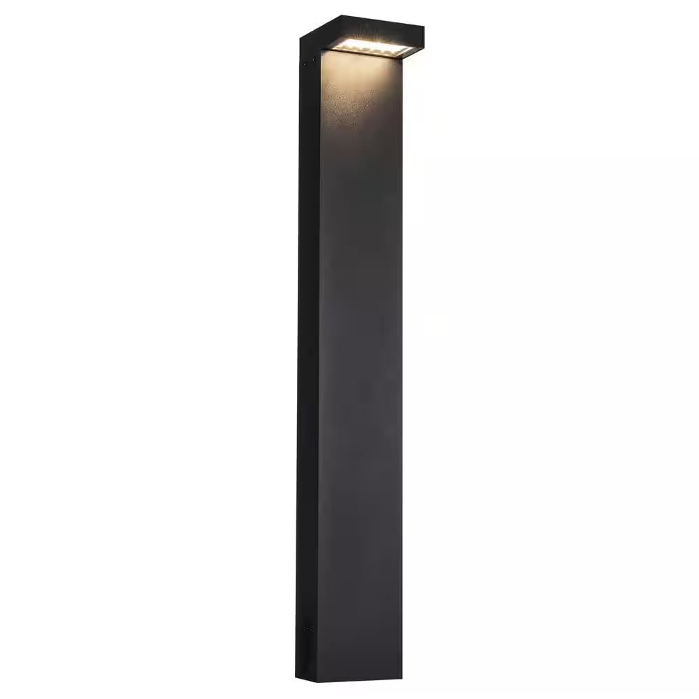 Evans 36 In. 1-Light 24-Watt Black 120-Volt 2500 Lumens Hardwired Integrated LED Exterior Landscape Bollard