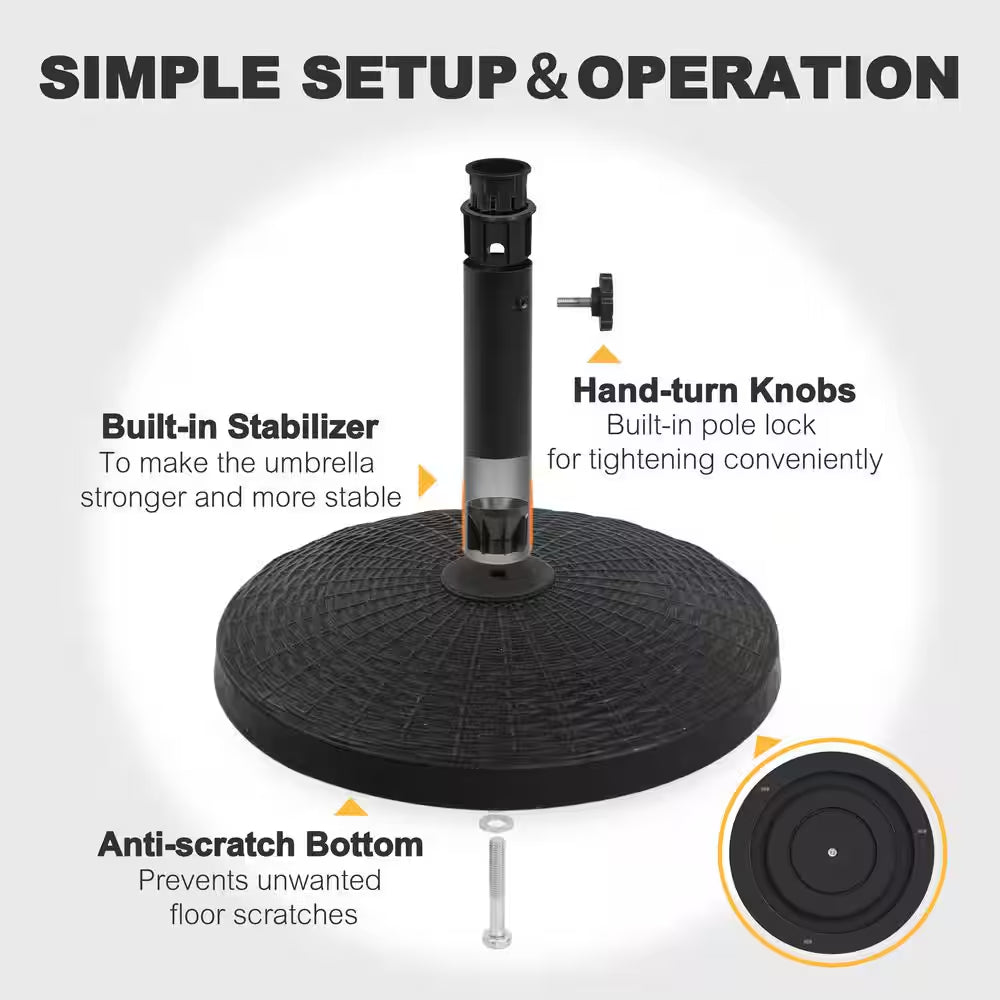 21 Lbs. Aluminum Patio Umbrella Base in Black