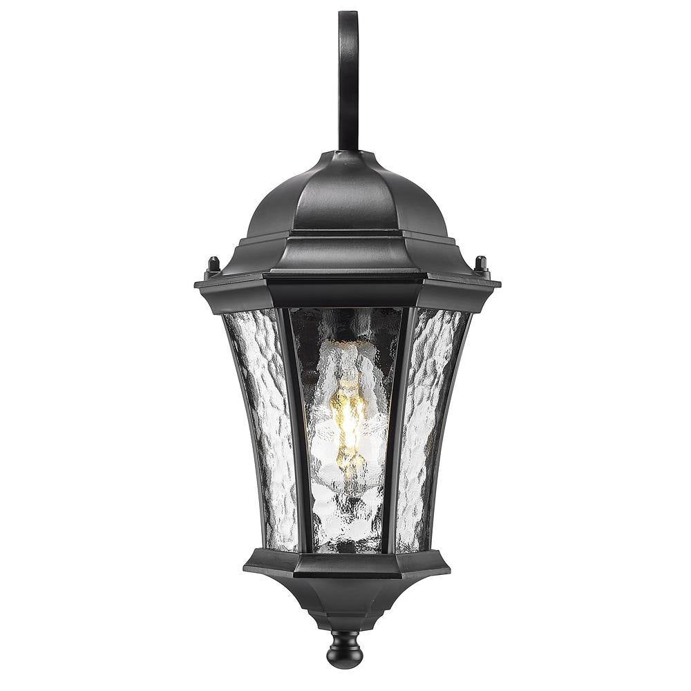 Waverly Collection 1-Light Matte Black Outdoor Wall Lantern Sconce