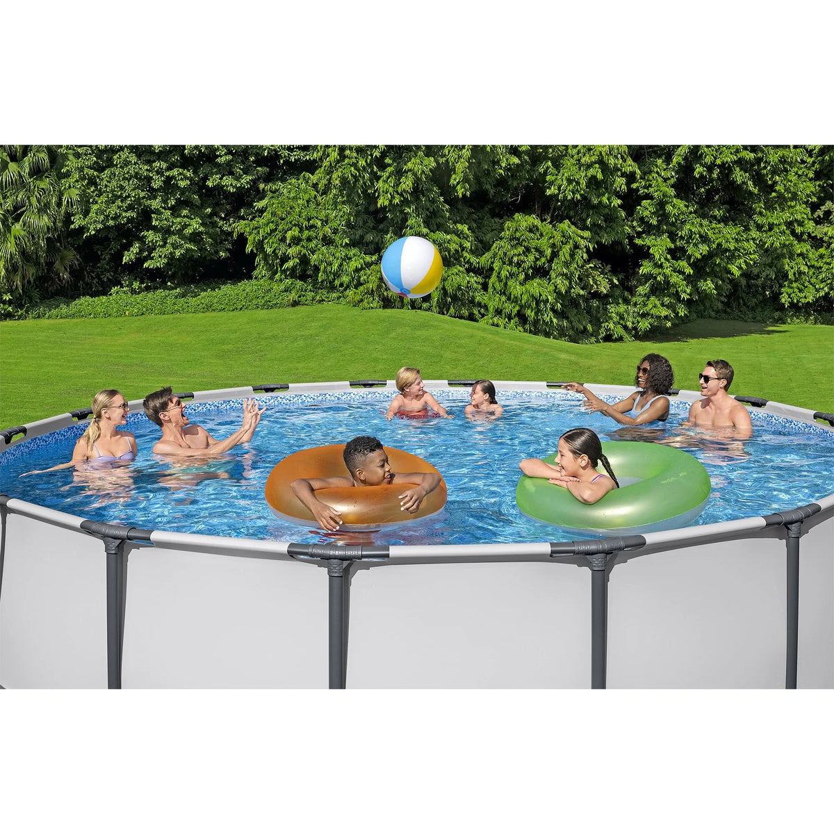 Bestway: MAX 15' X 48" above Ground Pool Set - 4231 Gallon, Outdoor Family Pool, Corrosion & Puncture Resistant, Includes Filter, Pump, Ladder & Cover