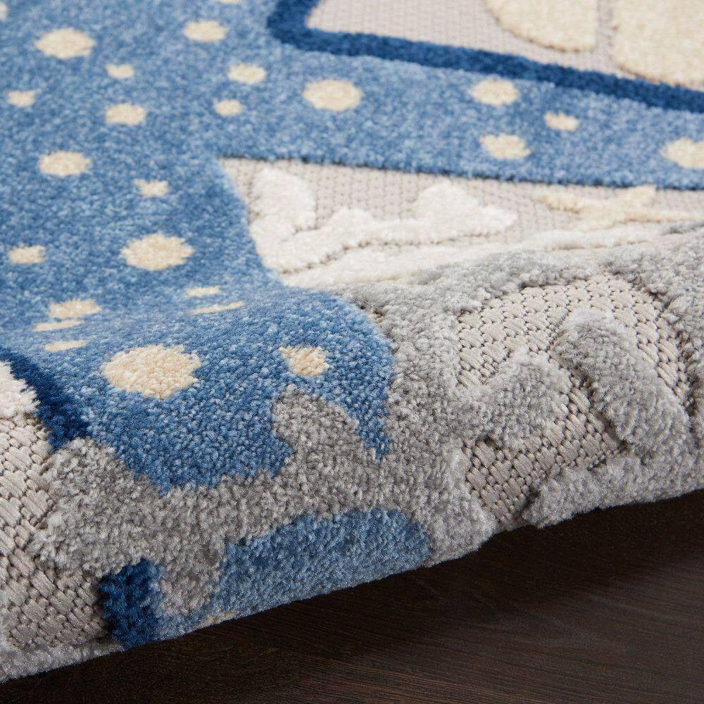 Aloha Blue/Gray 8 Ft. X 11 Ft. Floral Modern Indoor/Outdoor Patio Area Rug