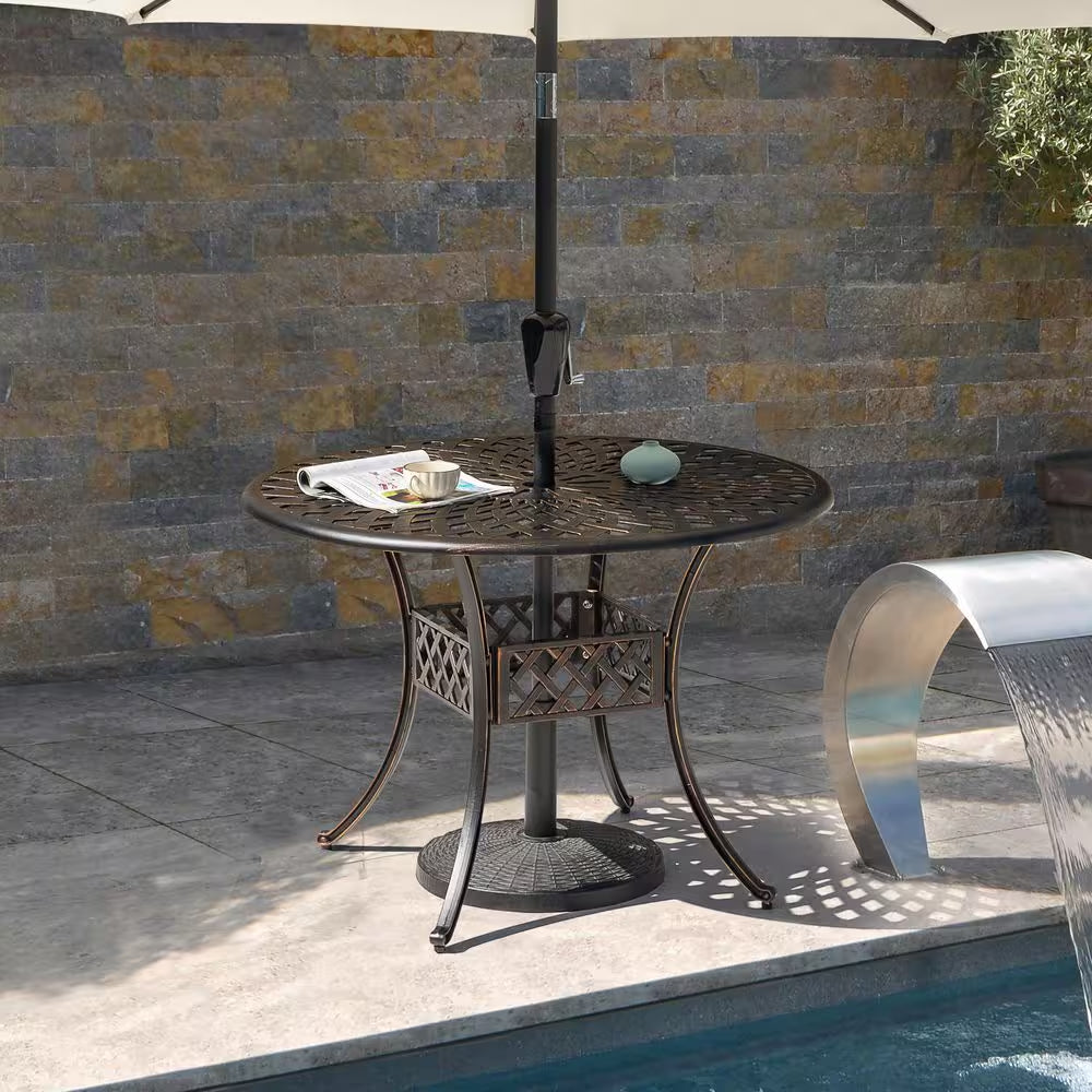 21 Lbs. Aluminum Patio Umbrella Base in Black