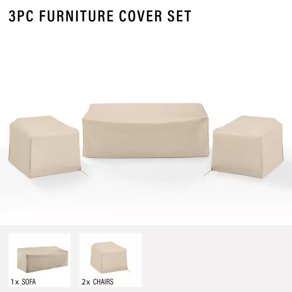 3-Piece Tan Outdoor Furniture Cover Set