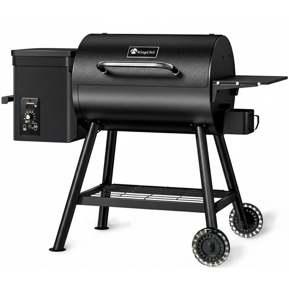 456 Sq. In. Wood Pellet Grill and Smoker BBQ with PID Auto Temperature Control in Black