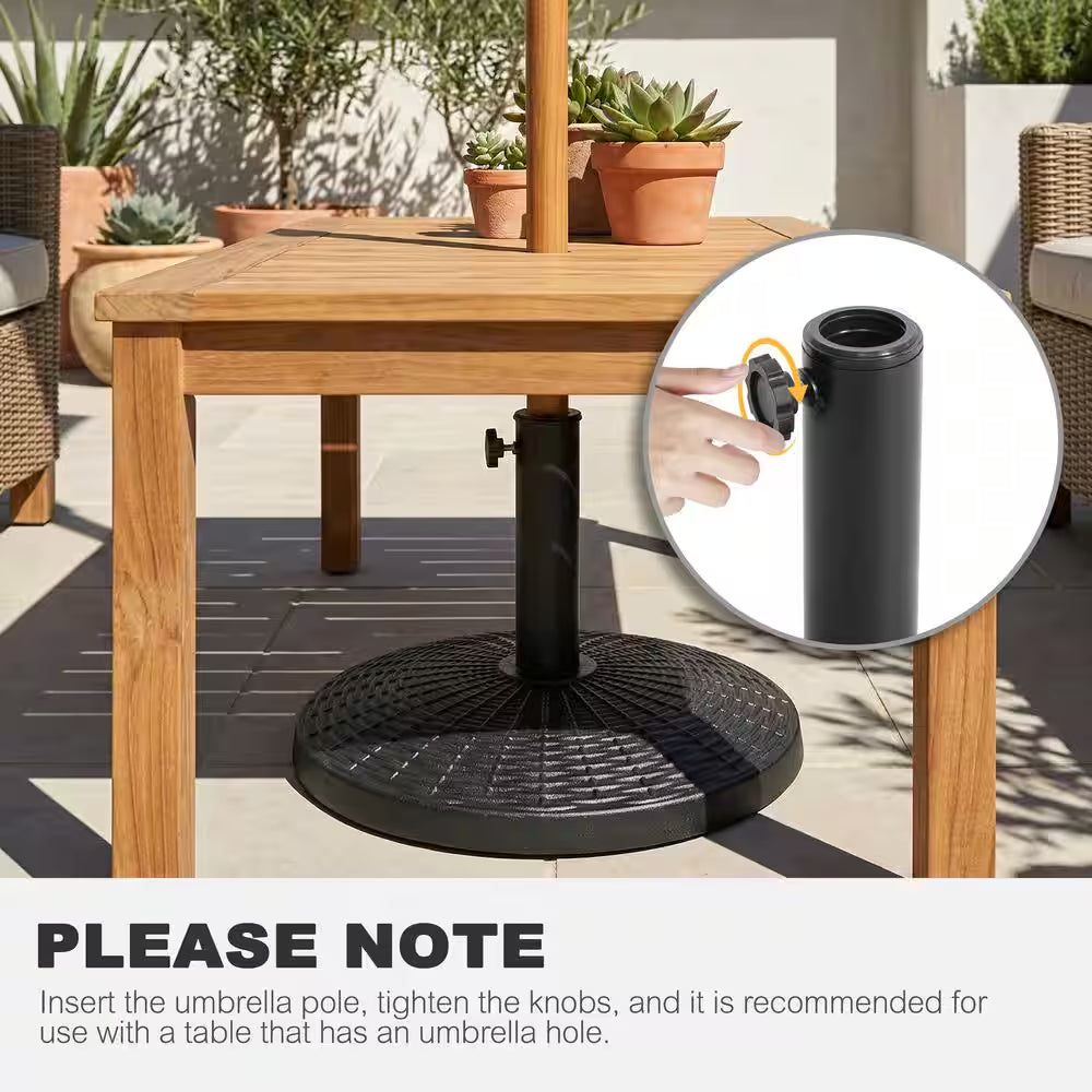 21 Lbs. Aluminum Patio Umbrella Base in Black