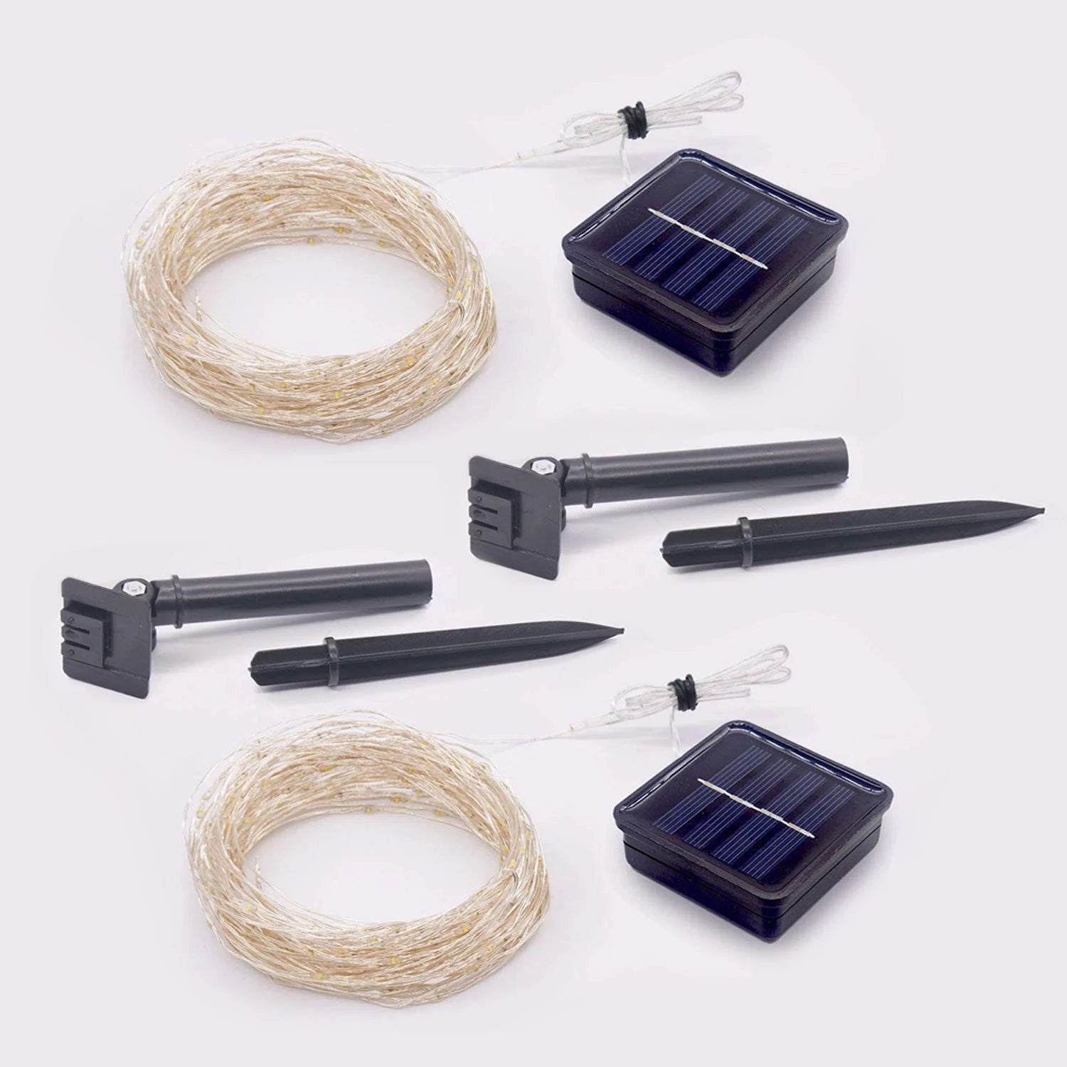 Warm White 100 LED 33Ft Solar String Lights - 8 Modes, IP65 Waterproof, Indoor Outdoor Lighting for Home, Garden, Party, Wedding (2 Pack)