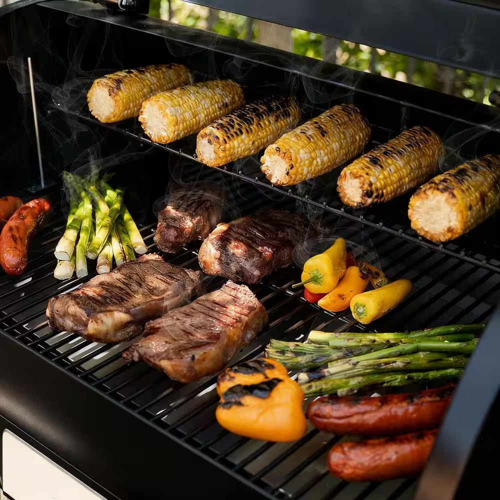 456 Sq. In. Wood Pellet Grill and Smoker BBQ with PID Auto Temperature Control in Black