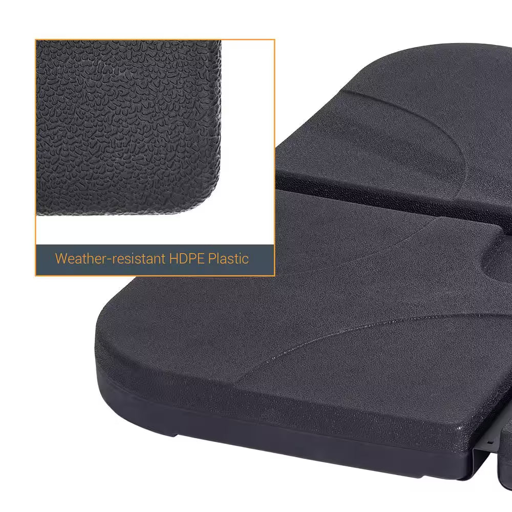 180 Lbs Patio Umbrella Base in Black, Water/Sand Filled Weighted Hanging Cantilever Umbrella Base