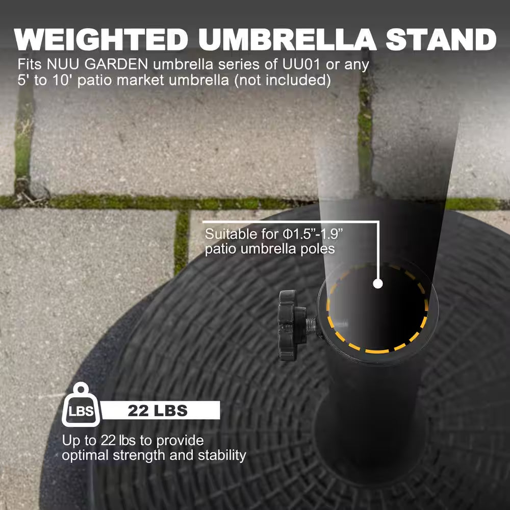 21 Lbs. Aluminum Patio Umbrella Base in Black