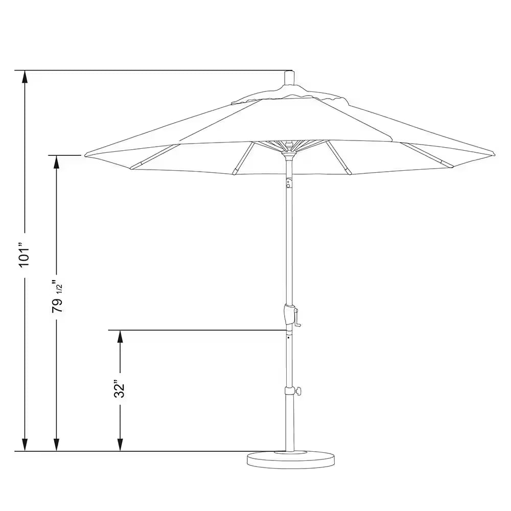 9 Ft. Aluminum Push Tilt Patio Umbrella in Purple Pacifica