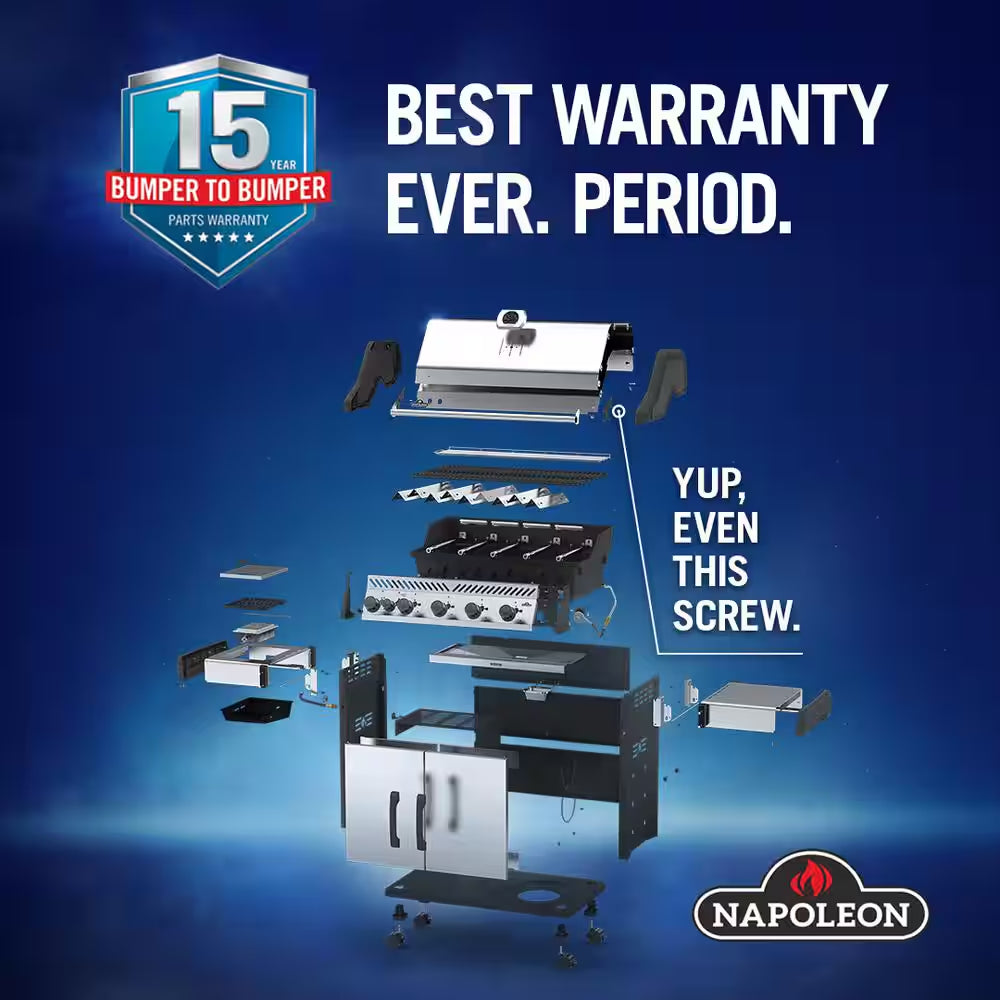 Rogue 4-Burner Propane Gas Grill in Stainless Steel with Infrared Rear and Side Burners