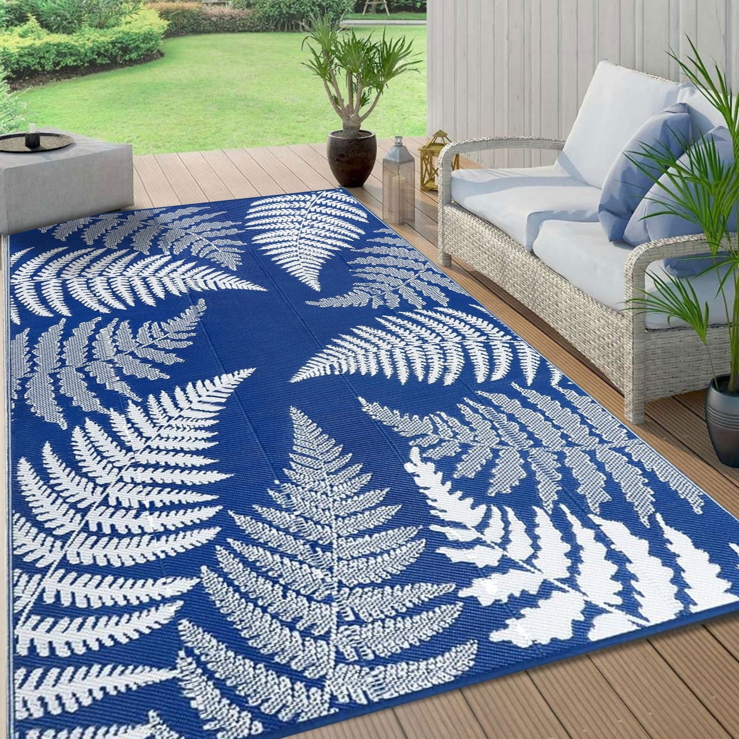 6'X9' Outdoor Rugs Patio Rug Reversible Mats RV Outdoor Rugs Camping Rugs Plastic Straw Rug Outdoor Area Rug for Patios, Camping, Porch, RV, Balcony, Beach