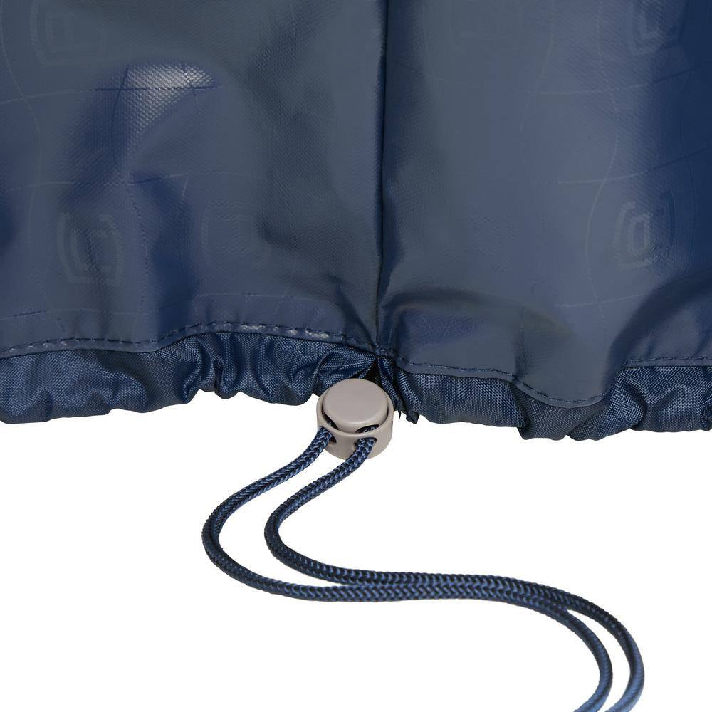 Mainland 94 In. L X 94 In. W X 23 In. H Fog/Navy round Patio Table and Chair Set Cover