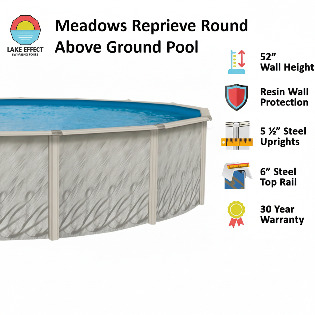 Meadows 12' X 24' X 52" Oval Above-Ground Swimming Pools, Full Start-Up Kit