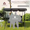 3-Person Steel Outdoor Patio Swing with Canopy and Cushions