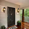 Retro Black Ground Glass Dusk to Dawn Outdoor Hardwired Waterproof Wall Lantern Scone with No Bulbs Included