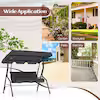 3-Person Steel Outdoor Patio Swing with Canopy and Cushions
