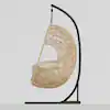 Wicker Patio Swing Outdoor Indoor PE Wicker Swing Egg Chair Hanging Chair in White