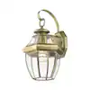 Aston 14 In. 1-Light Antique Brass Outdoor Hardwired Wall Lantern Sconce with No Bulbs Included