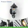 Retro Black Ground Glass Dusk to Dawn Outdoor Hardwired Waterproof Wall Lantern Scone with No Bulbs Included