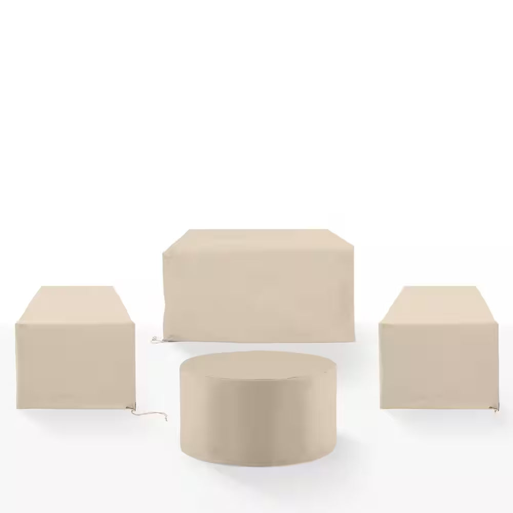 4-Pieces Tan Outdoor Furniture Cover Set
