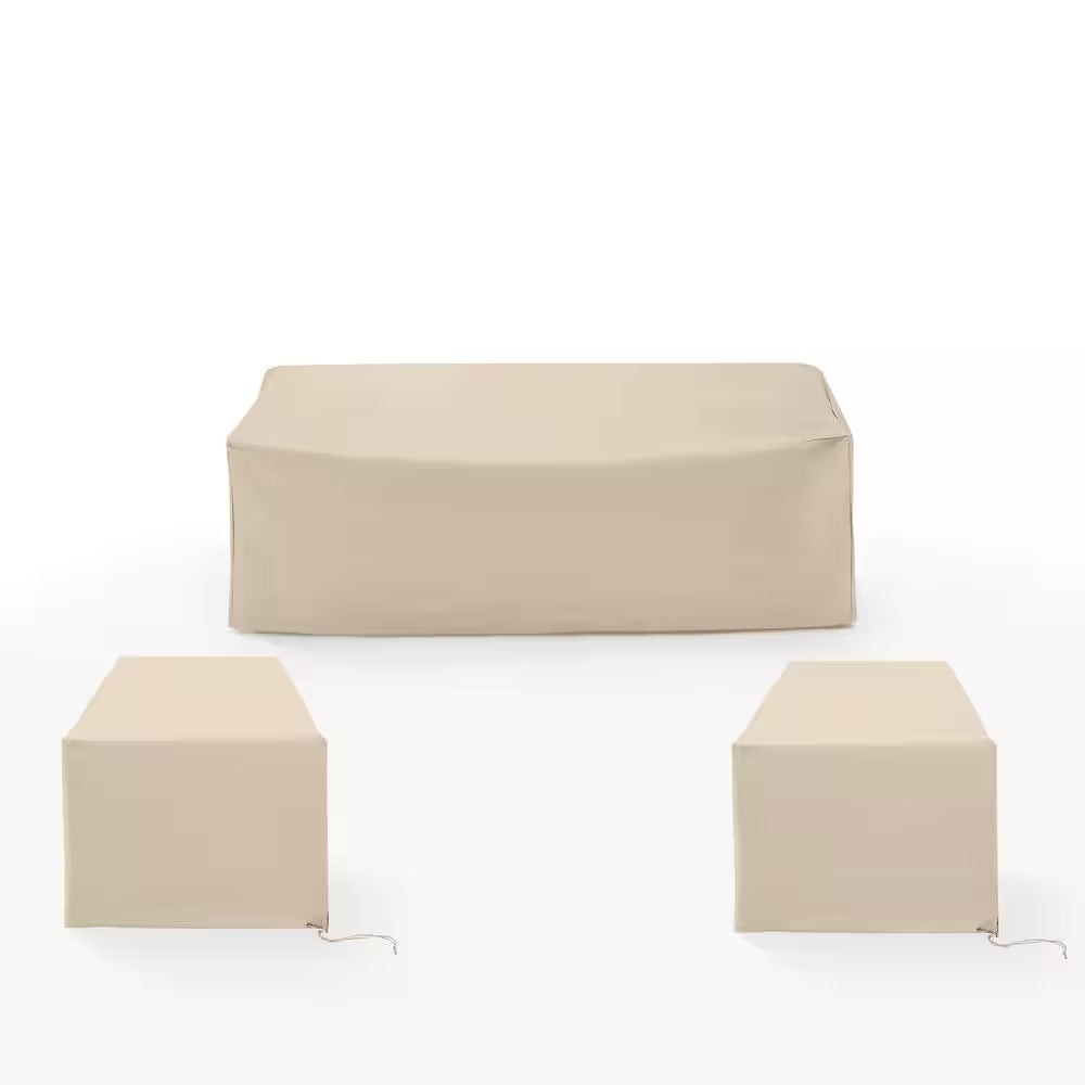 3-Piece Tan Outdoor Furniture Cover Set