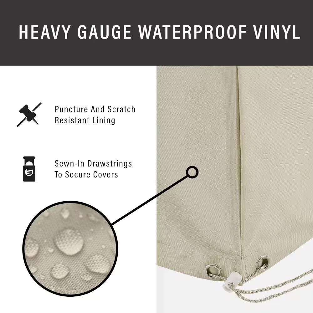 4-Pieces Tan Outdoor Furniture Cover Set