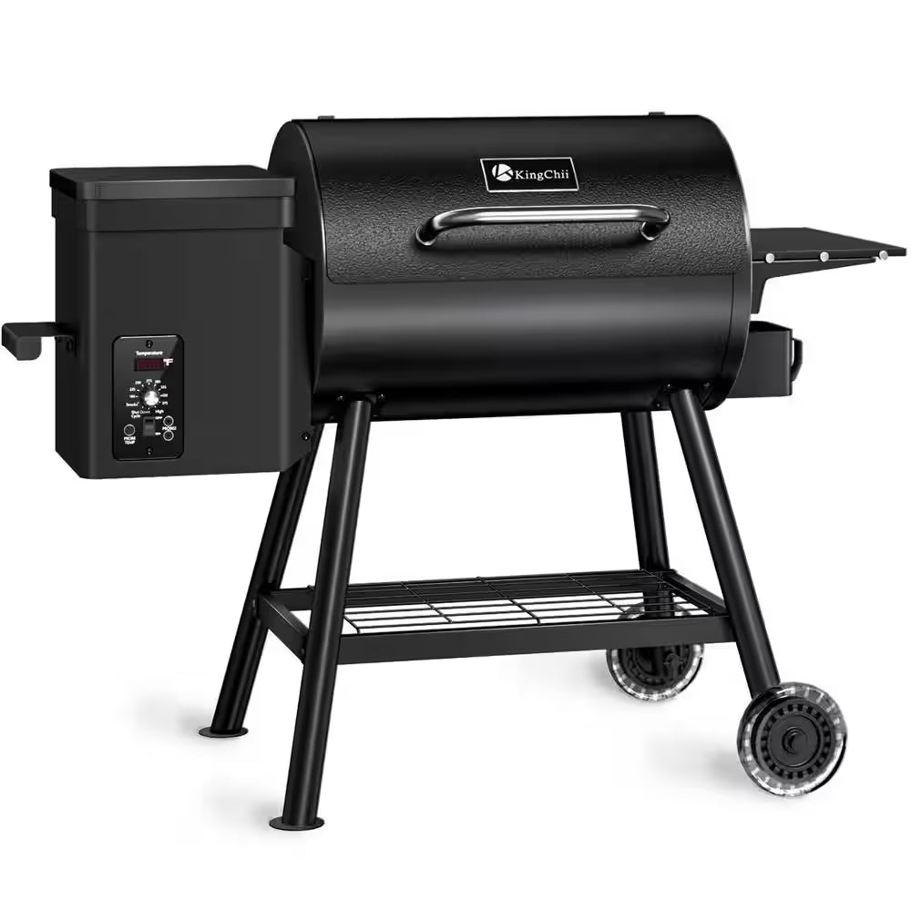 456 Sq. In. Wood Pellet Grill and Smoker BBQ with PID Auto Temperature Control in Black