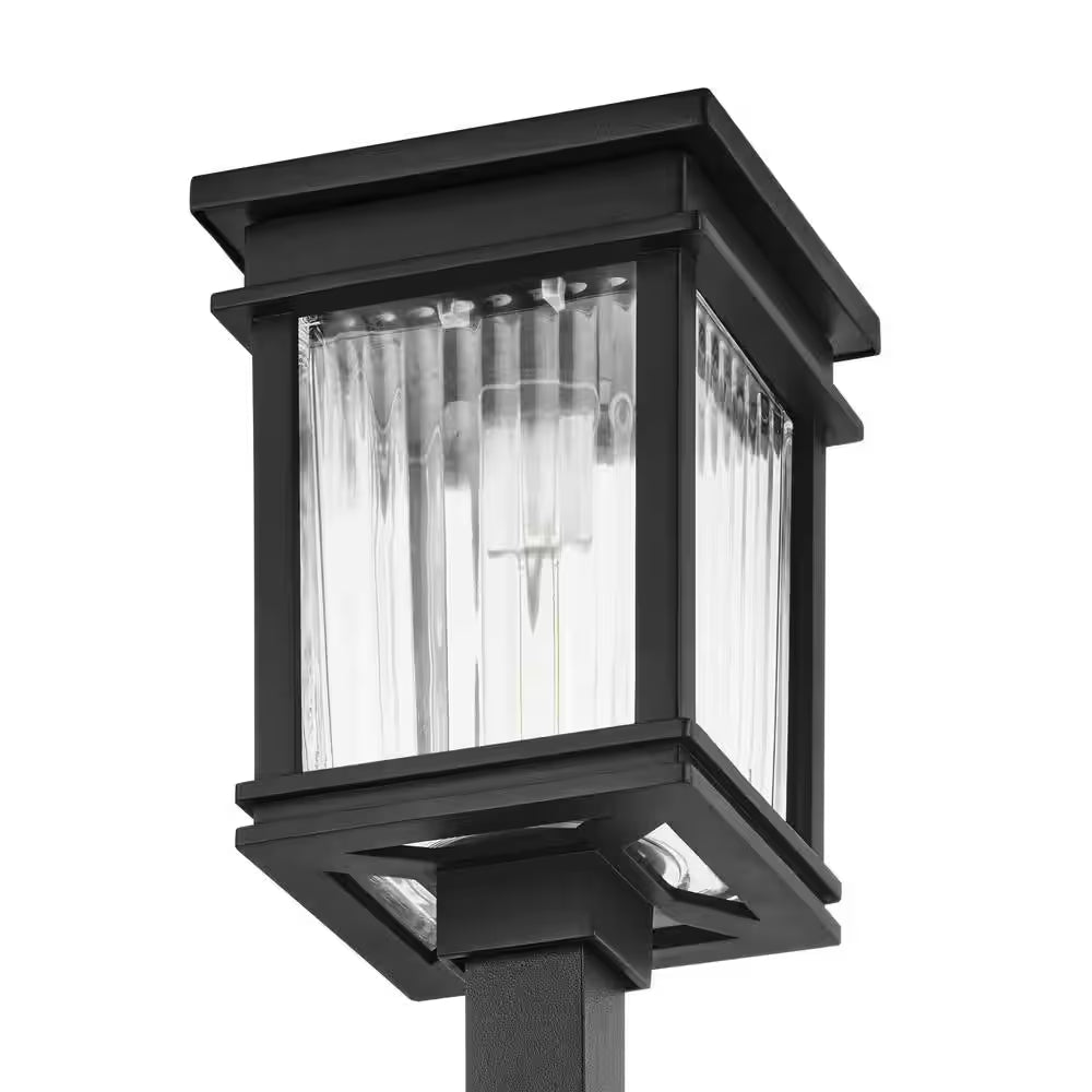 Lauder 20-40 Lumen Black LED Outdoor Solar Path Light with Glass Lens, Dual White and High-Low (4-Pack)