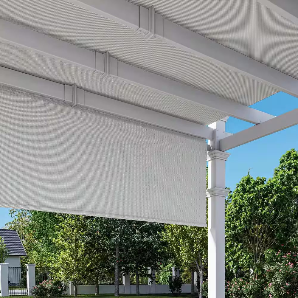 144"L X 144"W X 106"H Vinyl Monterey Canopy Pergola, White, VA42073