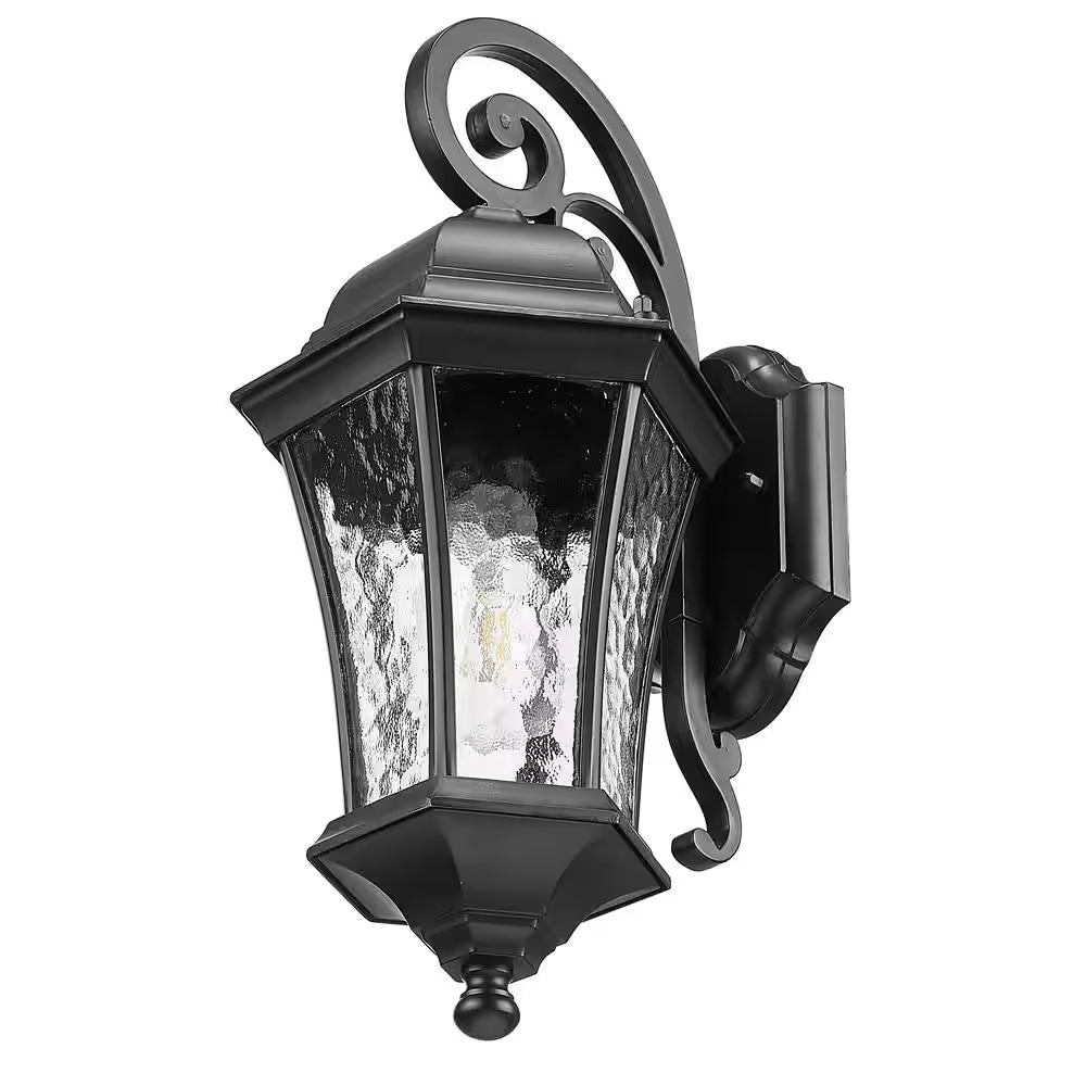Waverly Collection 1-Light Matte Black Outdoor Wall Lantern Sconce
