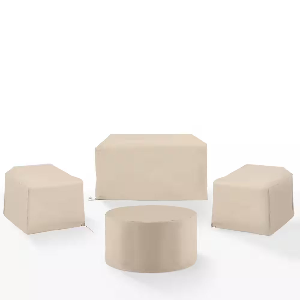 4-Pieces Tan Outdoor Furniture Cover Set