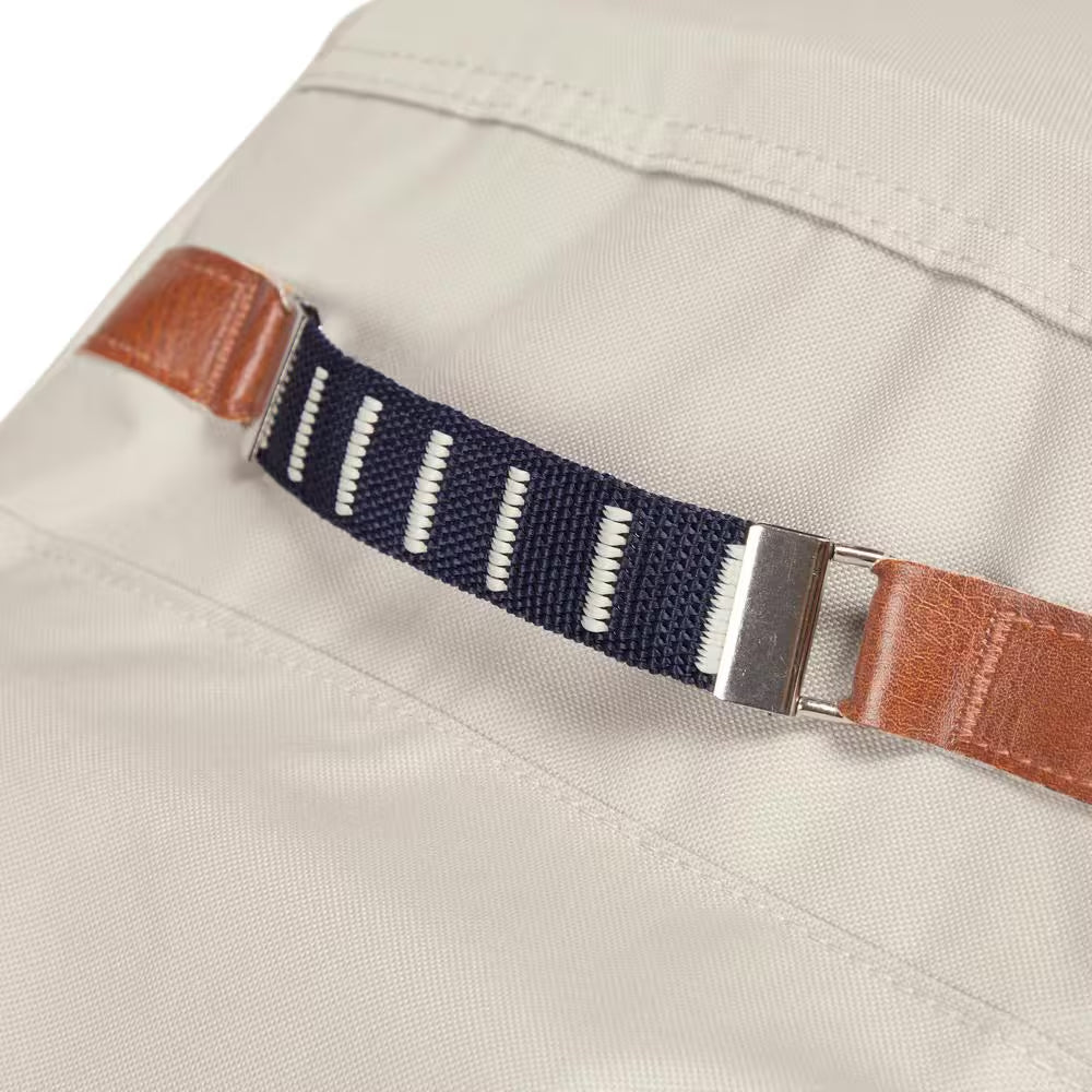 Mainland 94 In. L X 94 In. W X 23 In. H Fog/Navy round Patio Table and Chair Set Cover