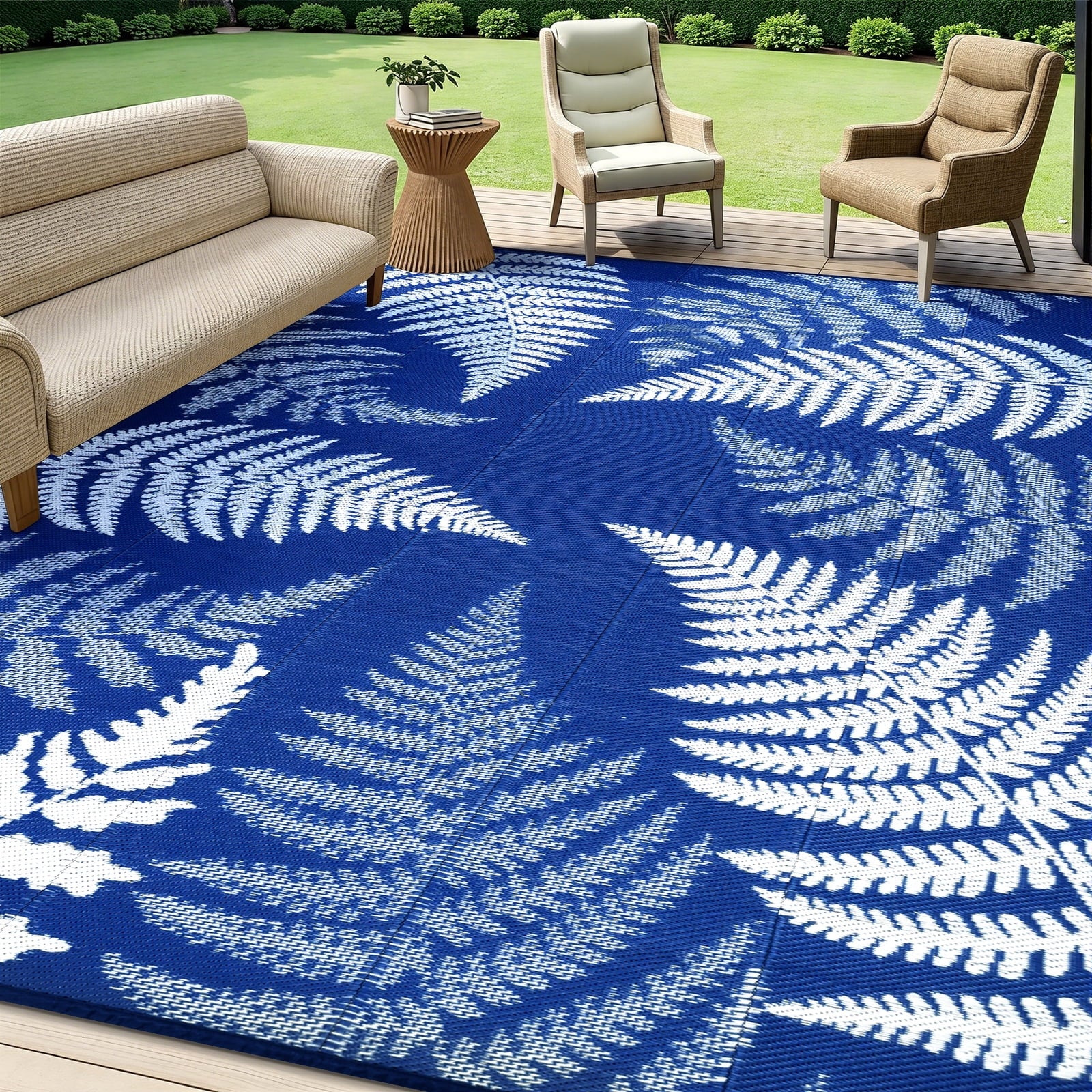 6'X9' Outdoor Rugs Patio Rug Reversible Mats RV Outdoor Rugs Camping Rugs Plastic Straw Rug Outdoor Area Rug for Patios, Camping, Porch, RV, Balcony, Beach