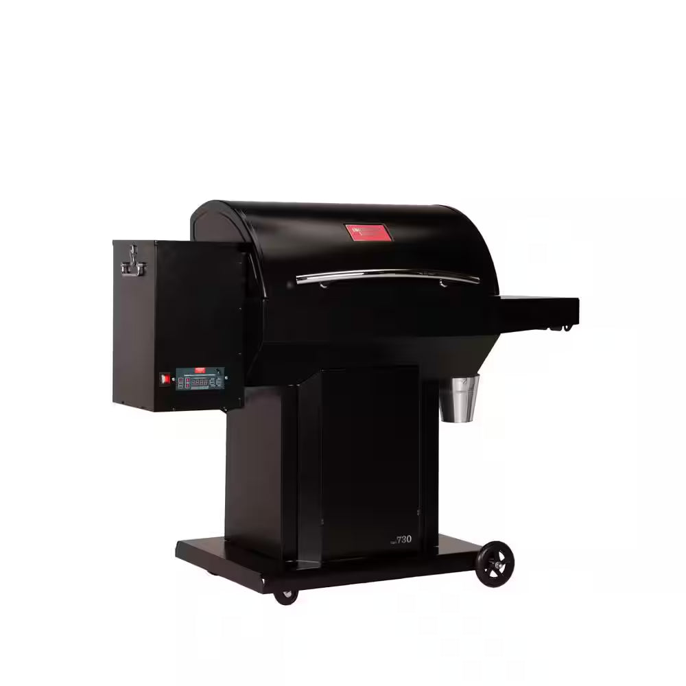 The Cumberland Wood Pellet Grill and Smoker in Black with Searing Grate