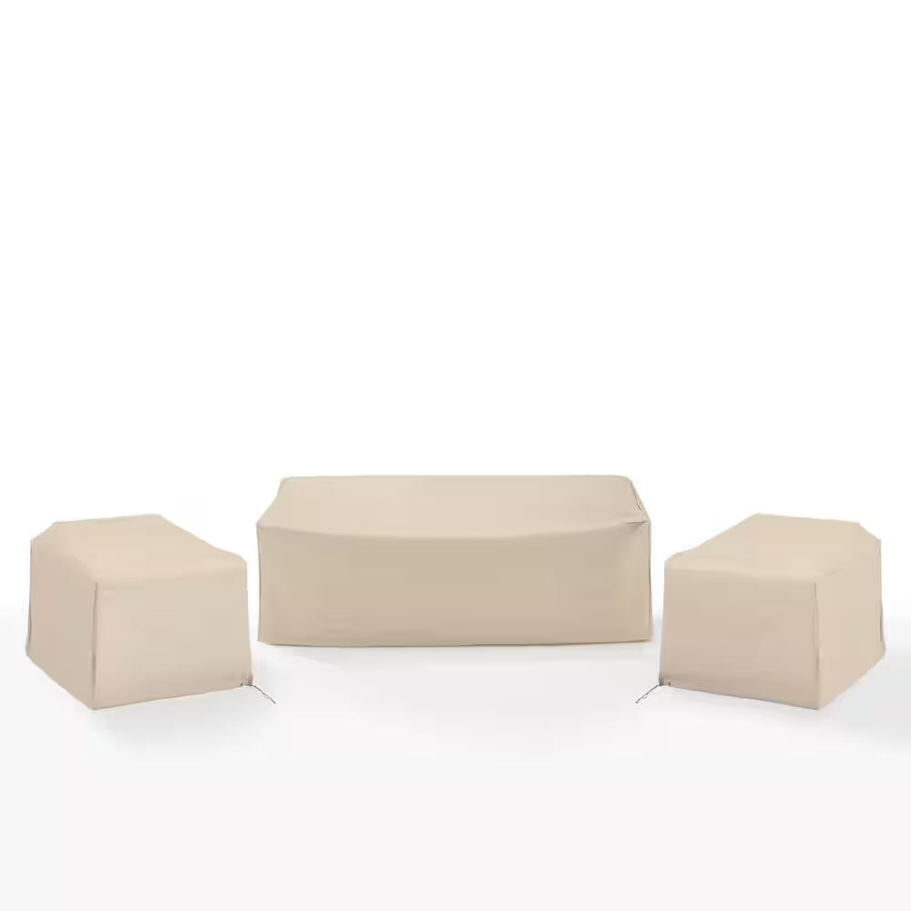 3-Piece Tan Outdoor Furniture Cover Set