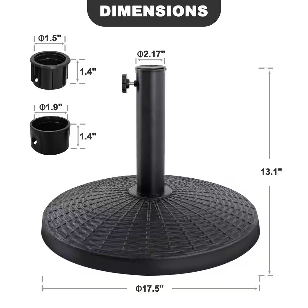 21 Lbs. Aluminum Patio Umbrella Base in Black