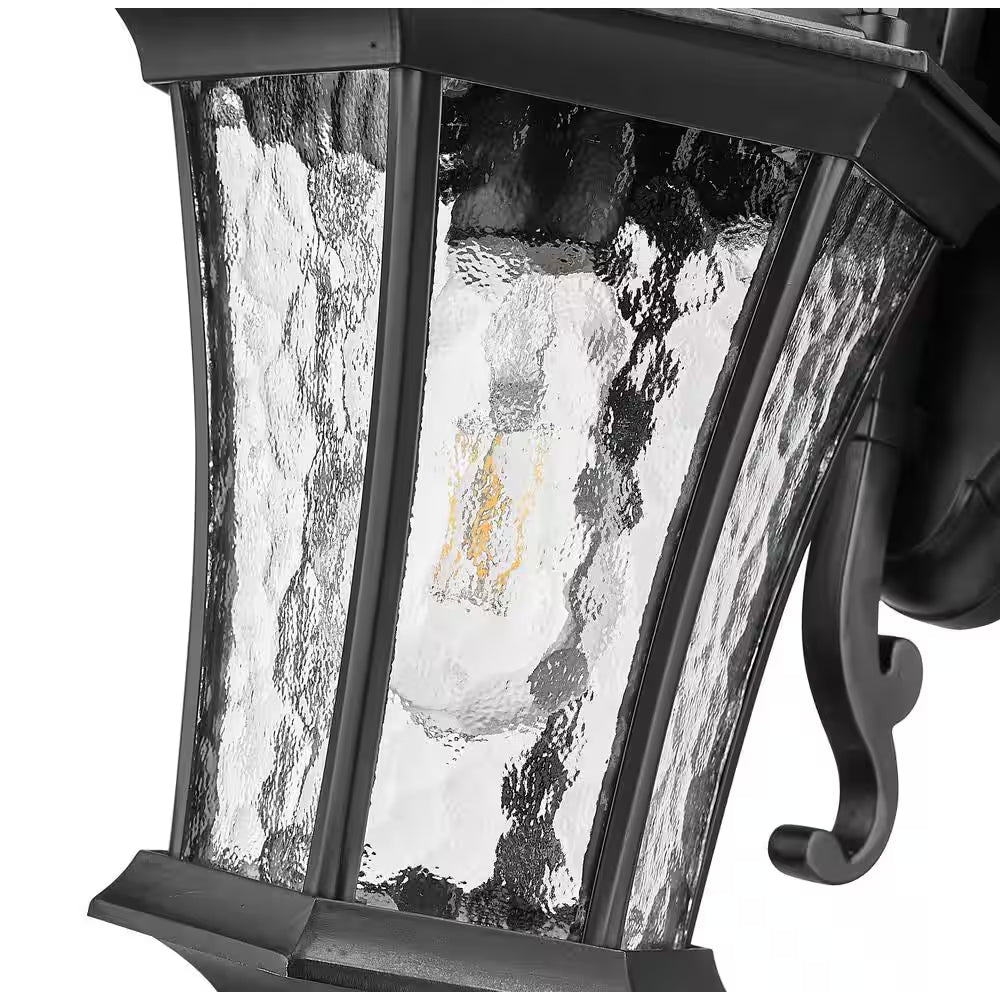 Waverly Collection 1-Light Matte Black Outdoor Wall Lantern Sconce