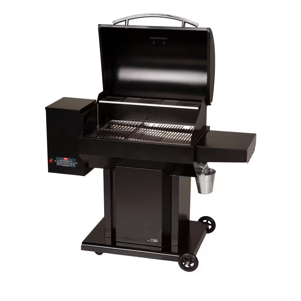 The Cumberland Wood Pellet Grill and Smoker in Black with Searing Grate