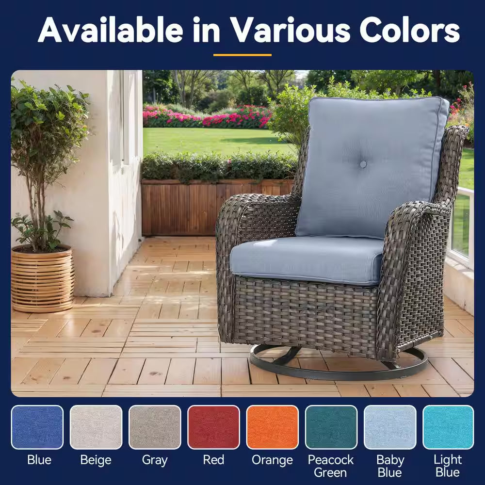 22 In. X 25 In. 8-Piece Deep Seating Outdoor Lounge Chair Replacement Cushion and Back Pillow in Baby Blue