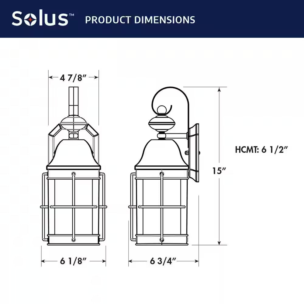 New Town Wall Mount 60-Watt Equivalent 800 Lumen Bronze Motion Sensing Dusk-To-Dawn Flood Light No Bulb Included