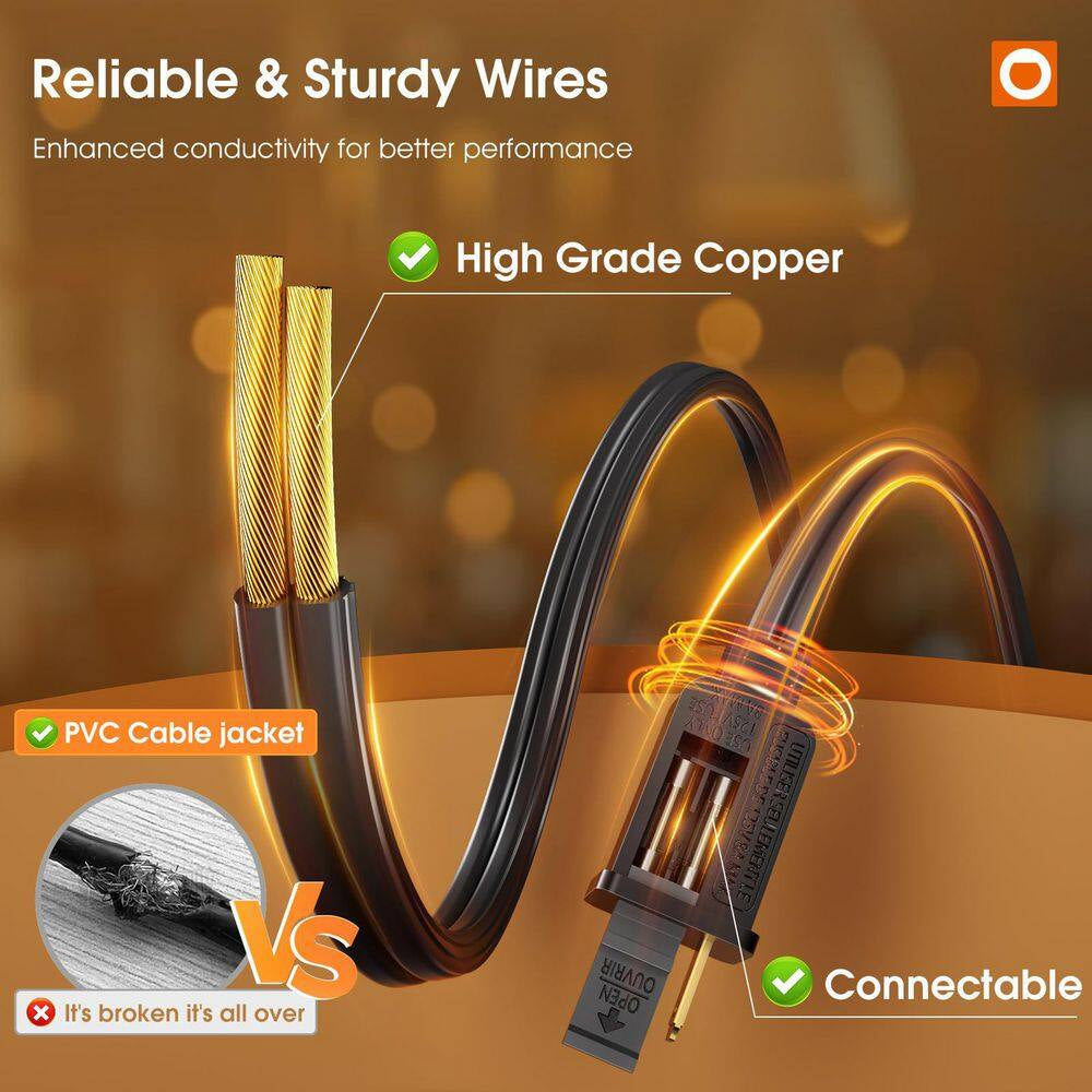 50FT Outdoor String Lights LED Edison Shatterproof Bulbs Weatherproof Commercial Grade Decorative for Patio Garden