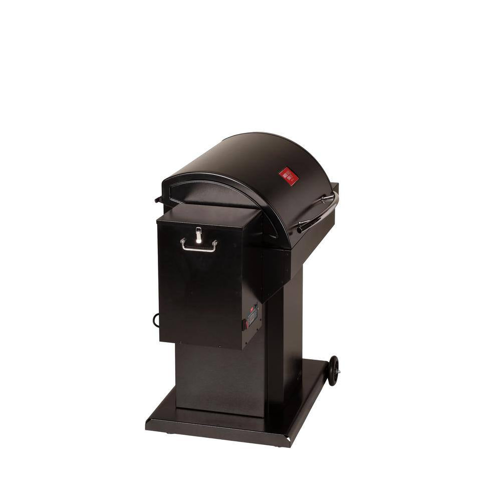 The Cumberland Wood Pellet Grill and Smoker in Black with Searing Grate