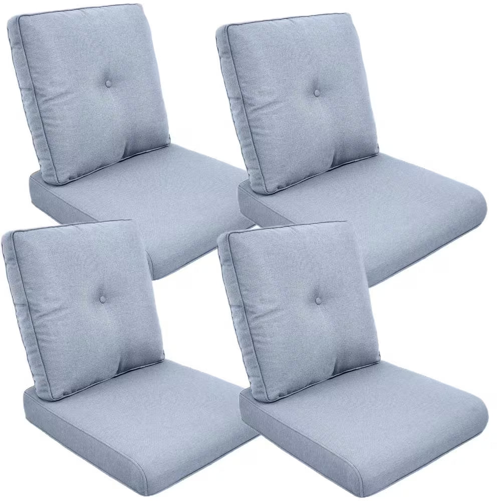 22 In. X 25 In. 8-Piece Deep Seating Outdoor Lounge Chair Replacement Cushion and Back Pillow in Baby Blue