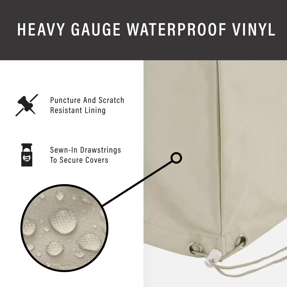 5-Piece Tan Outdoor Furniture Cover Set