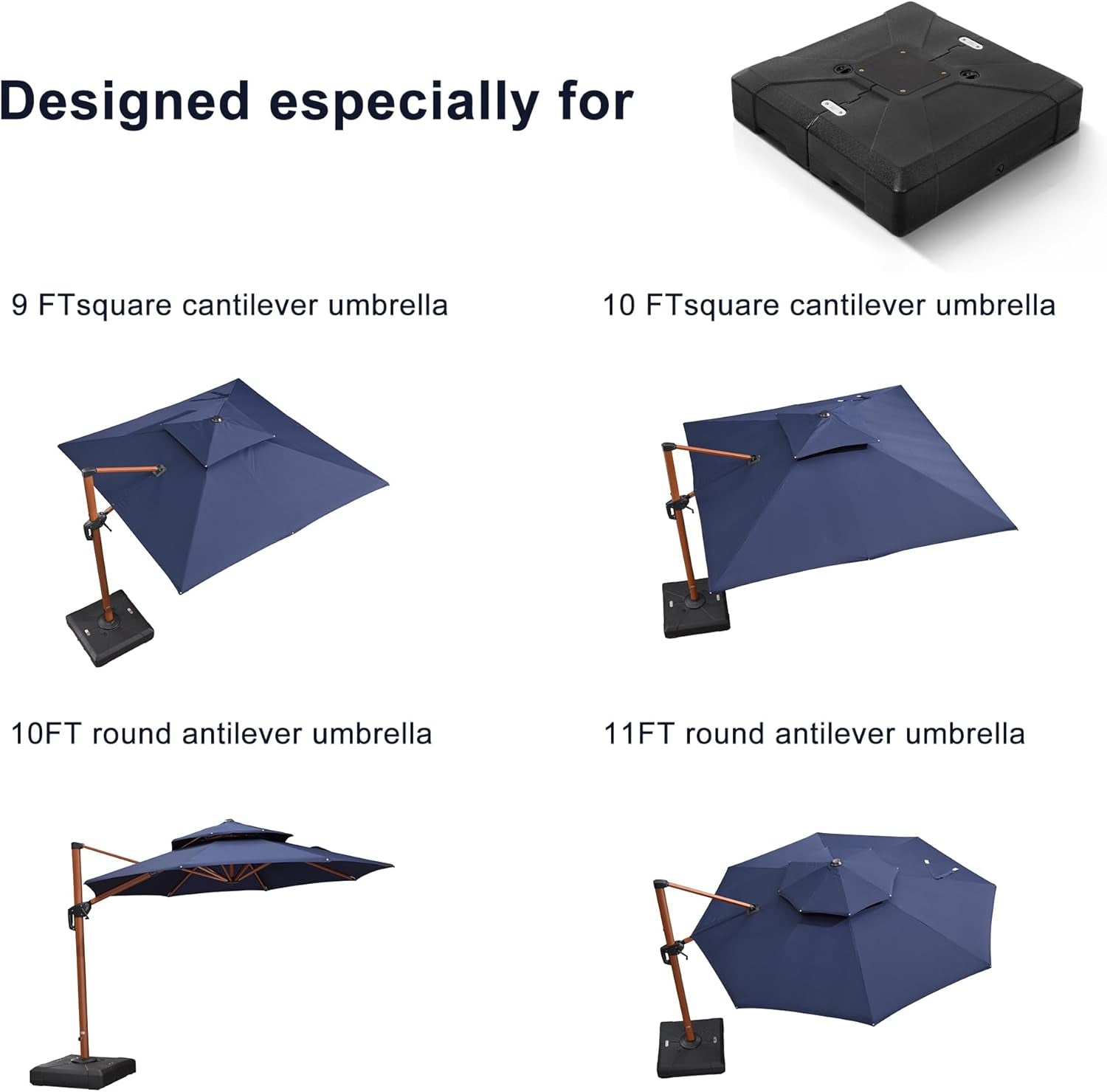 Cantilever Umbrella Base PL209BD, 32.21" x 32.21