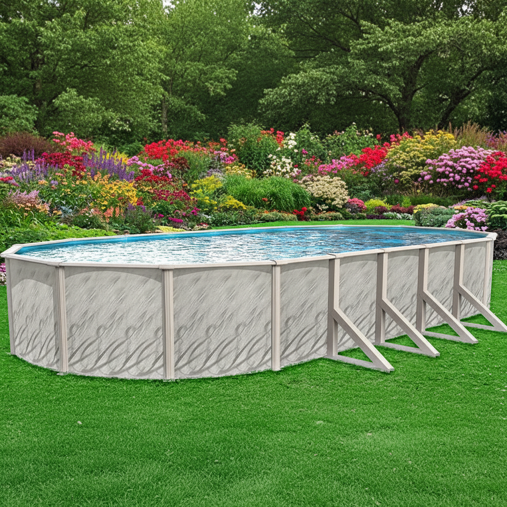 Meadows 12' X 24' X 52" Oval Above-Ground Swimming Pools, Full Start-Up Kit