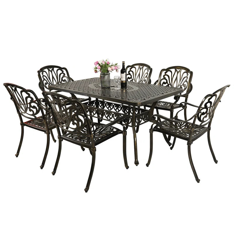 6 - Person Patio Dining Set with Rectangular Table
