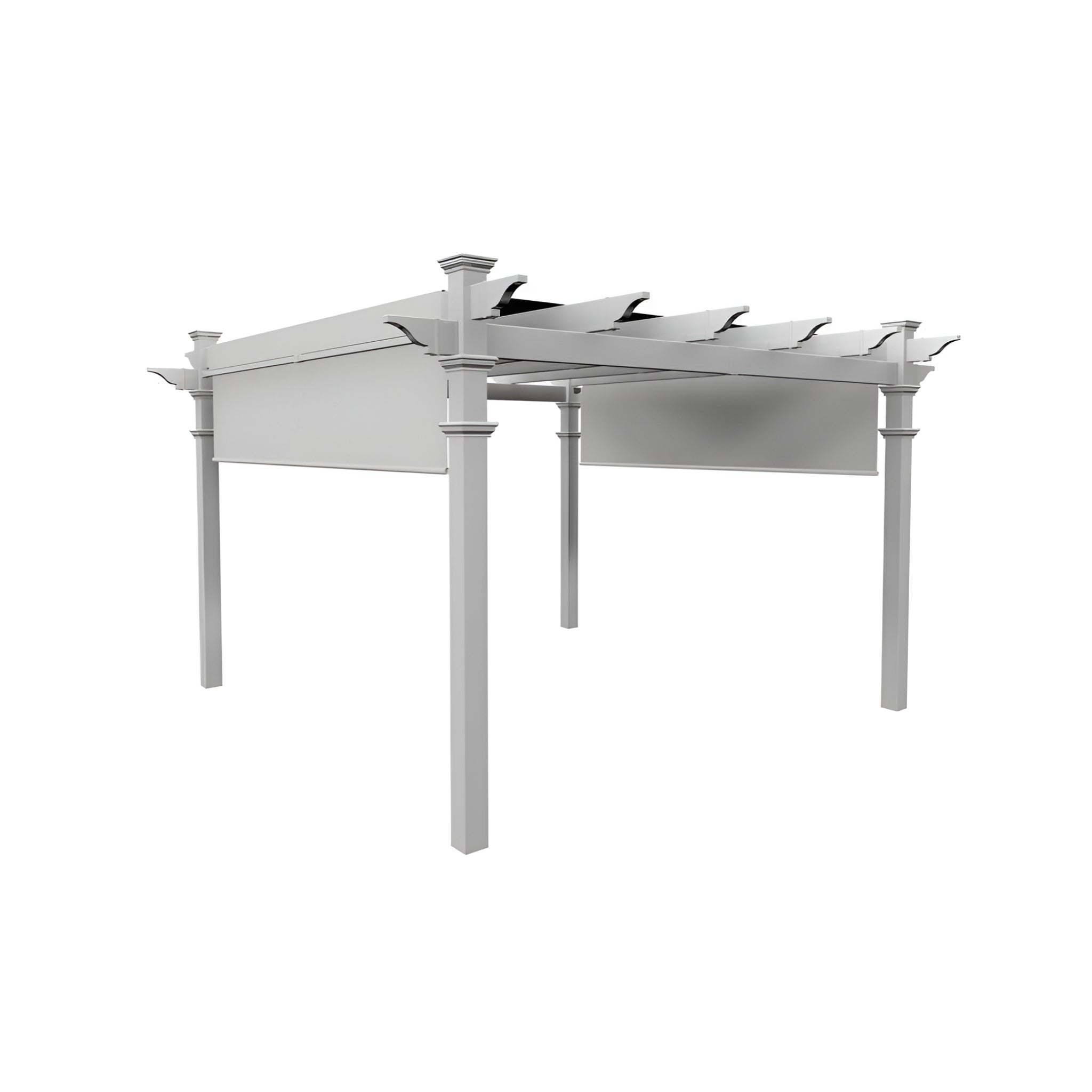 144"L X 144"W X 106"H Vinyl Monterey Canopy Pergola, White, VA42073