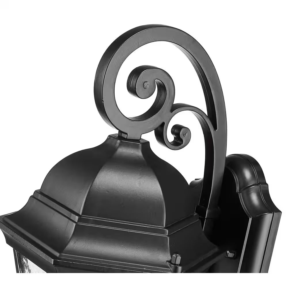 Waverly Collection 1-Light Matte Black Outdoor Wall Lantern Sconce